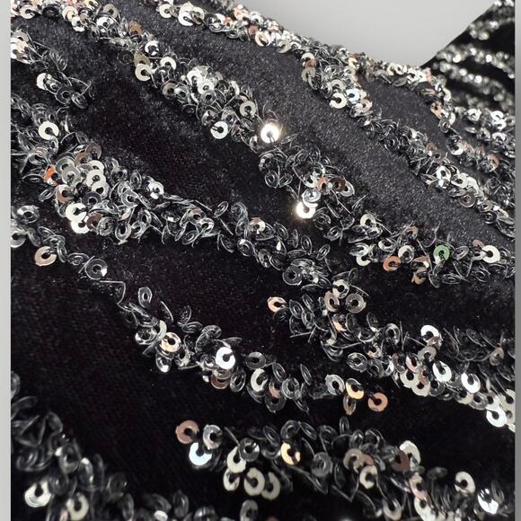 GUESS 1981 High Waist Skinny Jean Black Glam Tiger Silver Sequins. Size 30 - Picture 5 of 8